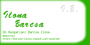 ilona barcsa business card